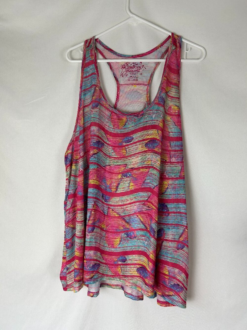 Leoma Lovegrove Heart Print Racerback Tank Top Colorful XXL